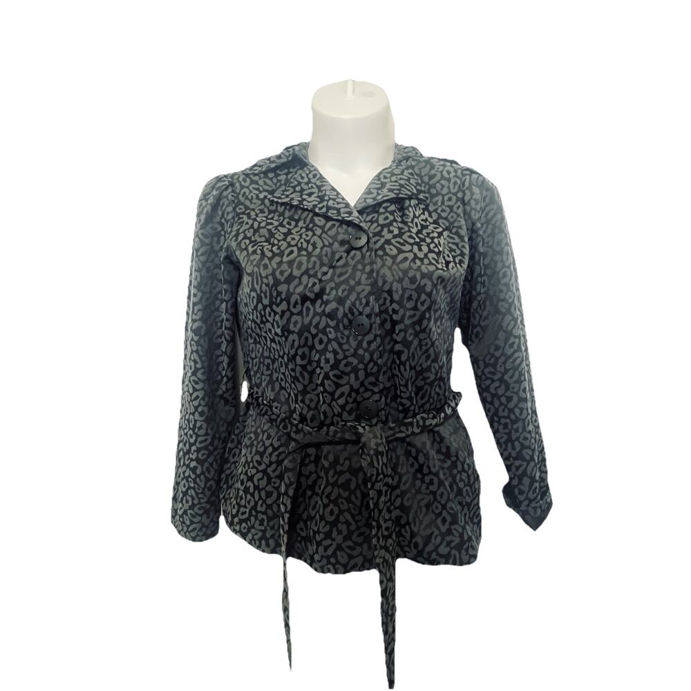 Cynthia Rowley New York Women’s black Cheetah Print‎ jacket size M Lightweight